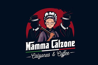 make restaurant theme logo with mafia and italy
