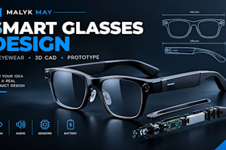 design smart glasses, ai eyewear 3dcad design and wearable devices in solidworks