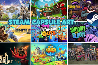 create steam capsule art, game key art and video game cover art