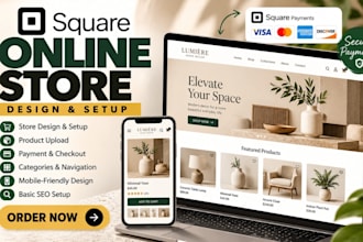 build square online store with product and payment setup for small shops online
