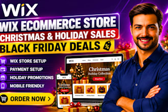 build wix ecommerce store christmas holiday sales payment setup black friday