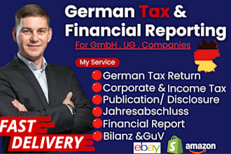 prepare german annual accounts, tax filing, publish gmbh ug financial statements