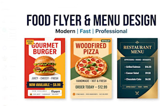 design food flyer, restaurant flyer, food poster, menu flyer, fast food flyer
