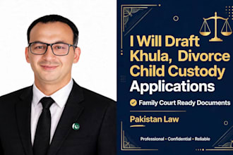 draft khula, divorce and child custody case