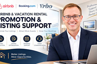 do airbnb promotion, airbnb listing, booking, vrbo airbnb optimization listing