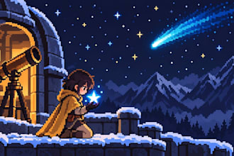 create a looping pixel art animation, background, or game scene