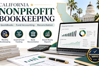 do california non profit bookkeeping, quickbook, fund accounting reconcilation