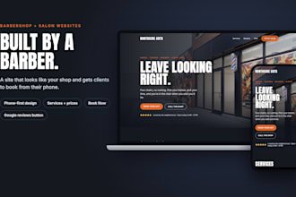 build a modern barbershop website or hair salon website
