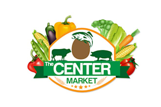 design organic fresh farmers market logo
