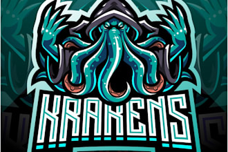 design superb modern kraken logo with express delivery