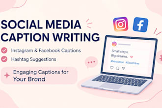 write engaging instagram and facebook captions with hashtags
