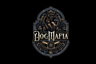 design traditional vibrant dog mafia logo