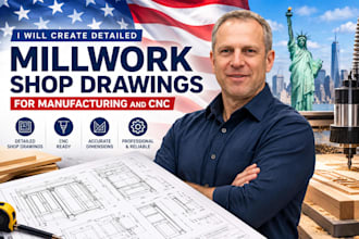 create detailed millwork shop drawings for manufacturing
