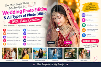 professional photo editing, wedding editing and photo