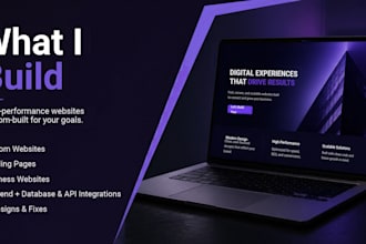 build a professional website with frontend and backend development
