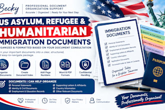 help organize US asylum refugee and humanitarian immigration documents
