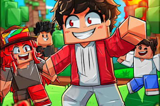 draw cartoon roblox thumbnail for any style