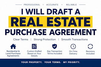 draft a real estate purchase agreement for buyers and investors