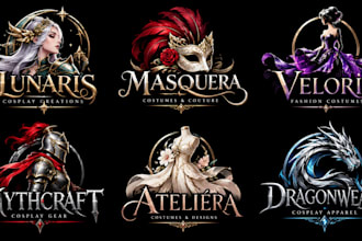 design a professional cosplay, theatrical clothing, dress, fashion costume logo