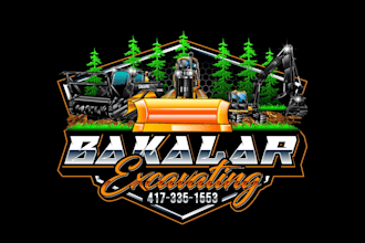 design excellent excavator, skid steer and forestry mulching logo