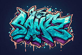 design a colorful graffiti lettering logo