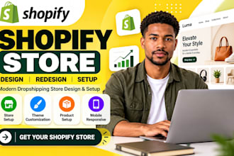 build shopify store website, redesign shopify website and copy dropshipping site