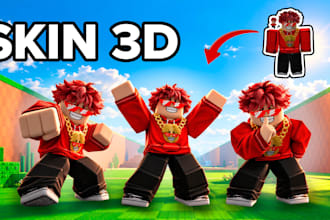 create realistic 3d roblox character skin renders in packs