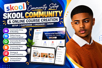 setup skool community, skool online community, skool online course creation
