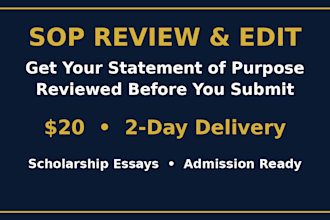 review and edit your statement of purpose and scholarship essay
