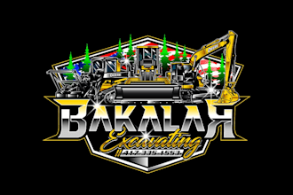 design superb excavator, skid steer and forestry mulching logo