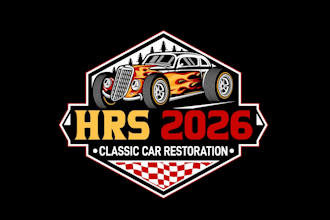 do fantastic wonderful classic car logo design