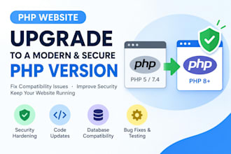 upgrade your old PHP website to the latest secure PHP version