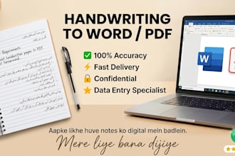 covert handwritten to typing