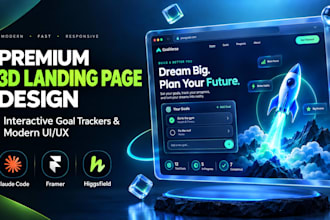 design a modern 3d landing page