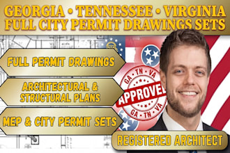 do structural city permit drawings as architect in georgia tennessee virginia