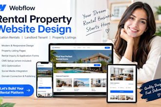 design webflow rental property listing vacation rental landlord tenant website