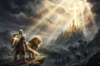 design fantasy book cover illustration art, christian