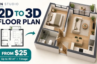 turn your 2d apartment plan into a furnished 3d floor plan