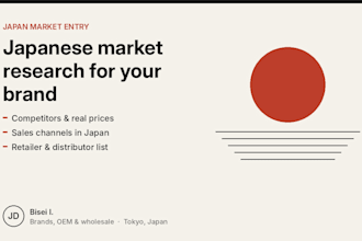 do japanese market research and find distributors for your brand