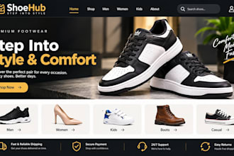do a landing page shoe website