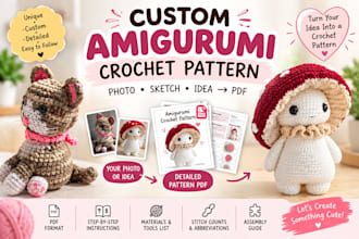 create custom amigurumi crochet pattern pdf crochet pattern for etsy crochet