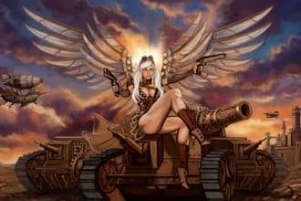 draw fantasy character art dnd concept art or steampunk illustration
