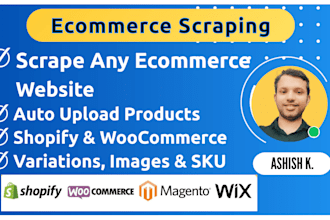 scrape ecommerce websites and automate product uploads