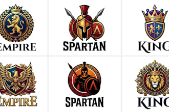 create a empire, spartan, and king logo design