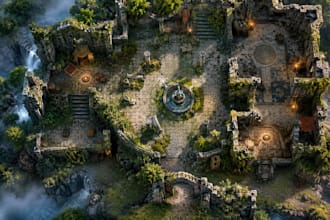 create custom dnd battle map, rpg map, fantasy ttrpg map, vtt, dungeon map
