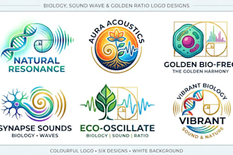 create a biology, sound wave, and golden ratio logo desi