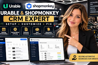 setup and fix urable shopmonkey CRM auto detailing booking and invoicing