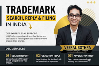 register your trademark in india search, filing, objection reply
