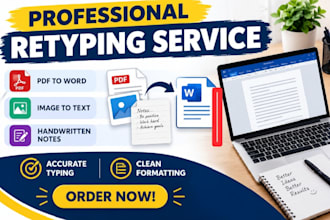 retype scanned documents, images and handwritten notes