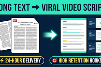 rewrite your long text into viral video scripts and slides